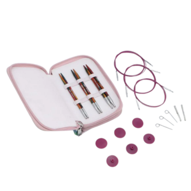 KnitPro Symfonie 2 austauschbares Nadelspitzen-Set 13 cm (5”) – Starter Set 4,0–6,0 mm Birkenholz