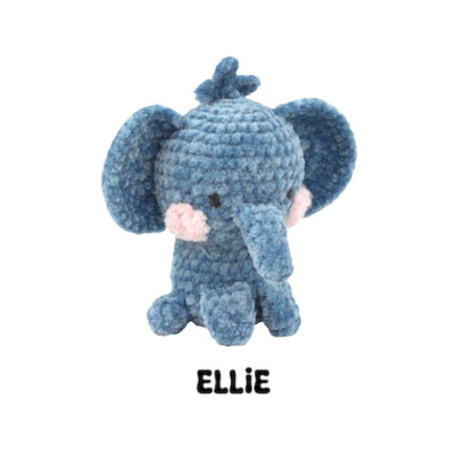 Lykke Amigurumi Häkelset Elefant 10 cm – Komplettset mit Wolle, 2,5 mm Häkelnadel & Anleitung | AMITAMI ELLIE