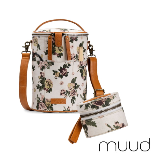 muud Starter Set Flower – Saturn Projekttasche & Helsinki Box aus Canvas - 2tlg.