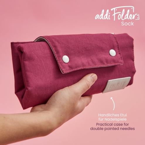 addi Folder Sock Nadelspieletui aus Baumwolle – Roll-Etui für Nadelspiele von 1,5 bis 8 mm