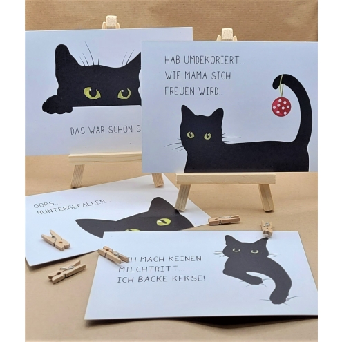 Postkarten-Set „Katzen mit Charakter“ (4er-Set)