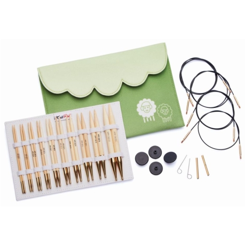 Nadelset Deluxe auswechselbare Nadelspitzen bamboo 10 Paar 3,00 - 10,00 mm