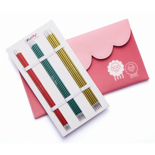 KnitPro Zing Starter Nadelspiel Set 20cm / 6 Größen 2,5mm - 5mm Aluminium