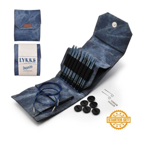 Nadelset auswechselbare Nadelspitzen Indigo Blue 3,25-6,0 mm 13 cm