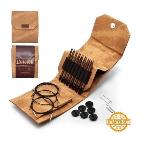 Nadelset auswechselbare Nadelspitzen Umber Tan 3,25-6,0 mm 13 cm