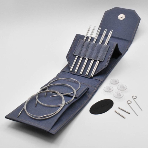 Lykke Flight auswechselbare Nadelspitzen Set 2,00-3,00 mm 13 cm Denim / 5 Größen