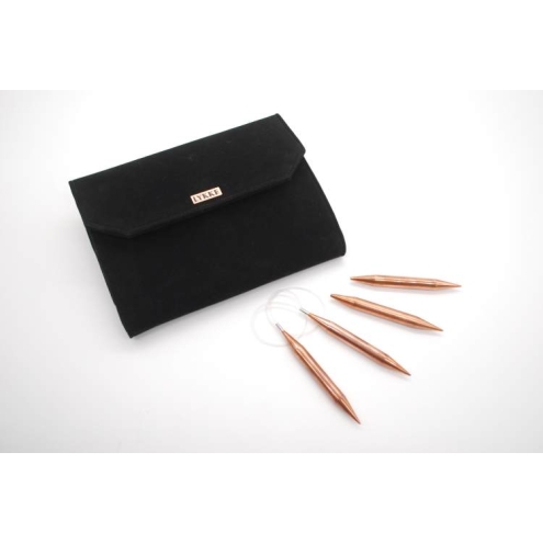 Lykke Cypra Rundstricknadeln Set 9cm Kupfer – Austauschbar, 9 Nadelpaare im Etui 3,25 - 6,5mm black