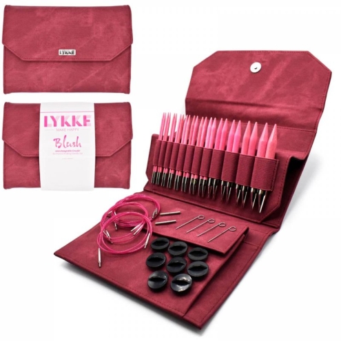 Lykke Nadelset austauschbare Nadelspitzen Blush Crimson 13 cm 3,50 mm-12,00 mm