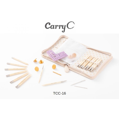 Tulip CarryC Long Stricknadel-Set aus Bambus – 11 Nadelspitzen 3,5–9 mm