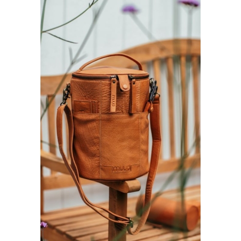 muud Saturn XL Projekttasche aus Leder – Stricktasche & Häkeltasche mit Schultergurt