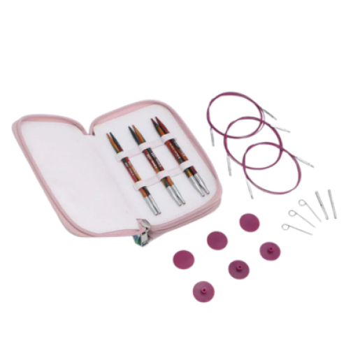 KnitPro Symfonie 2 austauschbares Nadelspitzen-Set 13 cm (5”) – Starter Set 4,0–6,0 mm Birkenholz