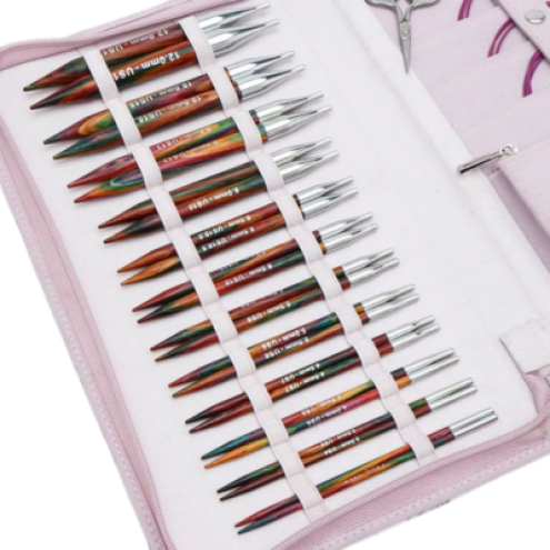 KnitPro Symfonie 2 austauschbares Nadelspitzen-Set 13 cm (5”) – Grande Set 12 Paare 3,0–12,0 mm