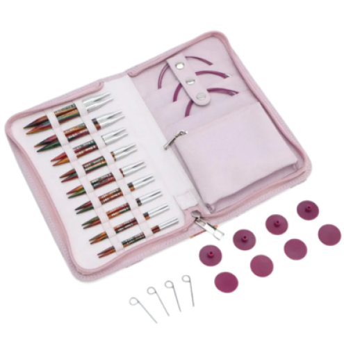 KnitPro Symfonie 2 austauschbares Nadelspitzen-Set 10 cm (4”) – 3,0–8,0 mm Birkenholz Deluxe