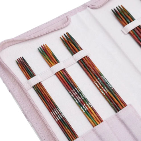 KnitPro Symfonie 2 Nadelspiel-Set 15 cm – Starter Set 2,0–4,0 mm | 5 Nadelspiele aus Birkenholz