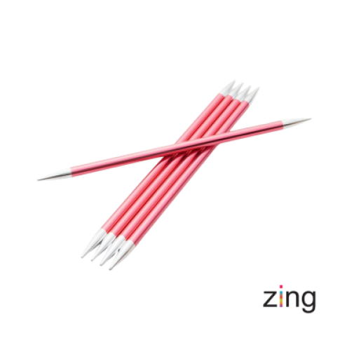 KnitPro Zing Nadelspiel – Sockenstricknadeln aus Aluminium für präzises Stricken
