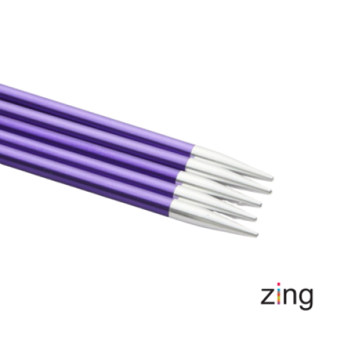 KnitPro Zing Nadelspiel – Sockenstricknadeln aus Aluminium für präzises Stricken