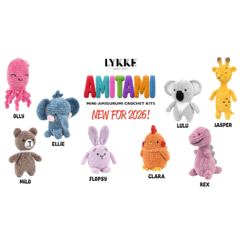 Lykke Amigurumi Häkelset Dinosaurier 12 cm – Komplettset mit Wolle, 2,5 mm Häkelnadel & Anleitung | AMITAMI REX