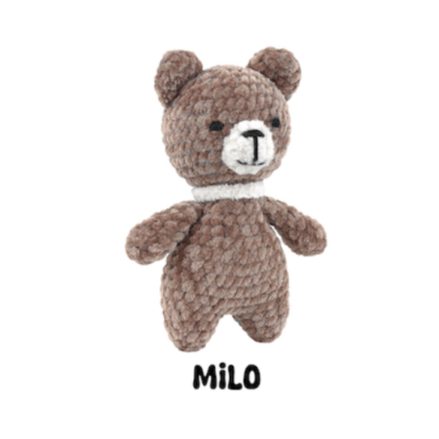 Lykke Amigurumi Häkelset Bär 12,5 cm – Komplettset mit Wolle, 2,5 mm Häkelnadel & Anleitung | AMITAMI MILO