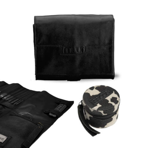 muud Nadel-Set Stockholm XL & Helsinki Box – Black & Cow Print - 2tlg.